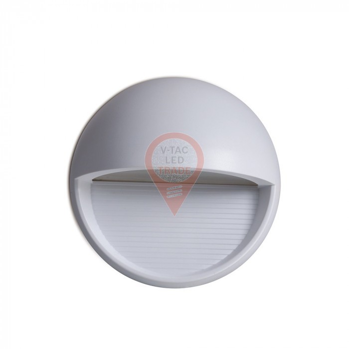 3W LED Step Light Grey Body Round Warm White