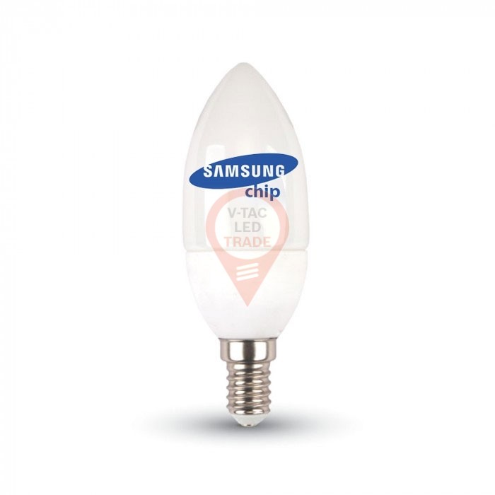 LED Bulb - SAMSUNG Chip 5.5W E14 Plastic Candle 4000K 