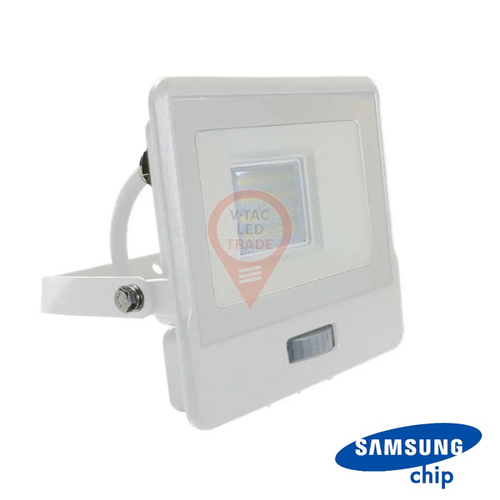 20W LED PIR Sensor Floodlight SAMSUNG Chip White Body 6400K 1M Cable