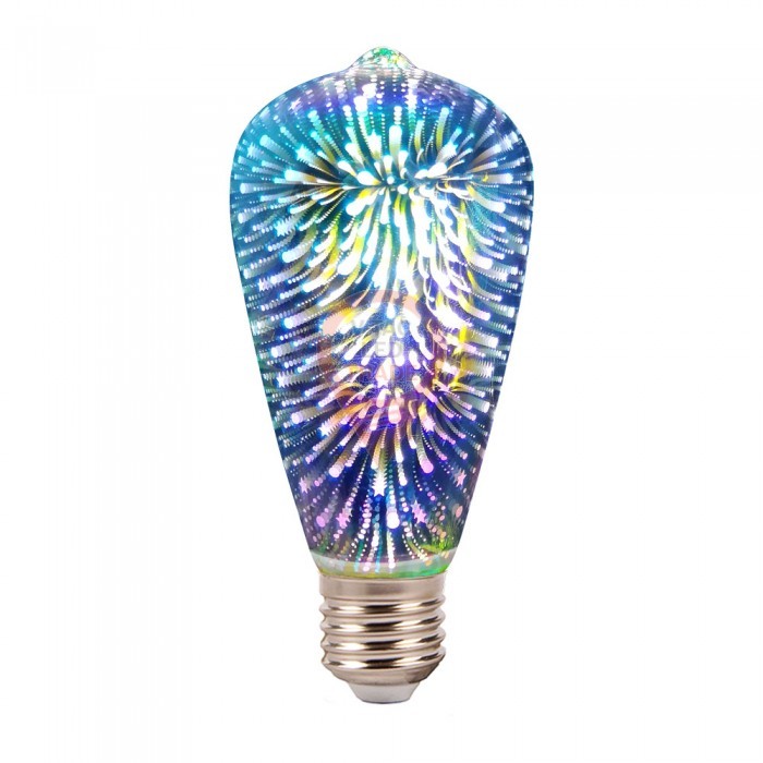 LED Bulb - 3W E27 Filament 3D ST64 3000K 