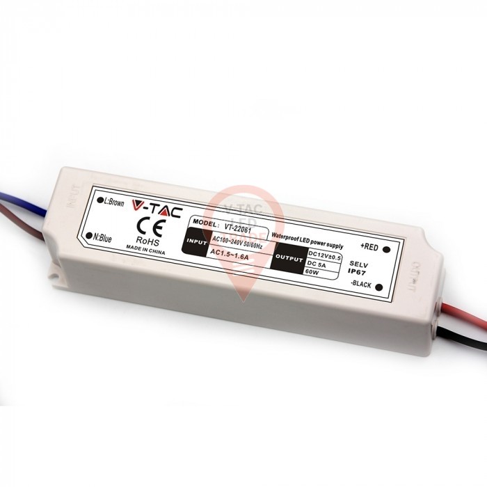 LED Power Supply EMC - 60W 12V 5A Plastic IP67