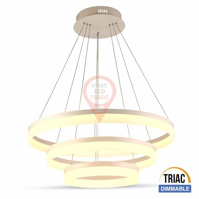 80W Soft Light Chandelier Slim 3 Step Dimmable Warm White