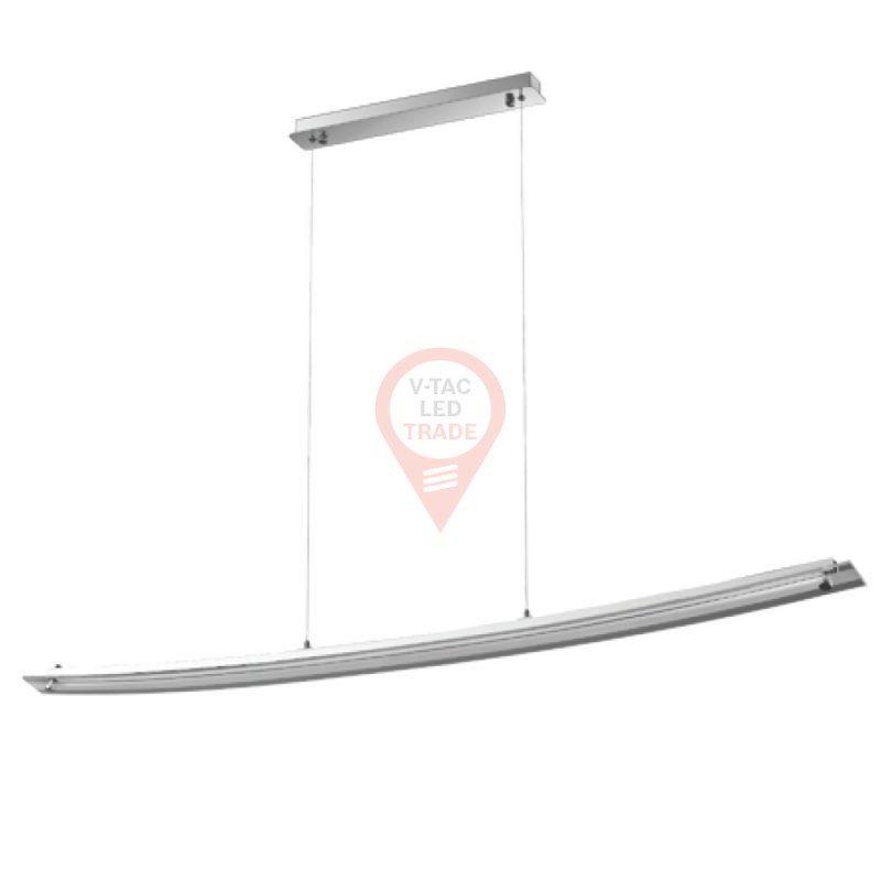 18W  Designer Bend Glass Pendant Light Chrome ф985 Natural White