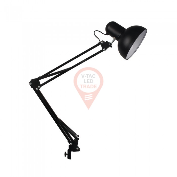 Designer Table Lamp Adjustable Metal Bracket + Switch & E27 Holder Hookup - Black 