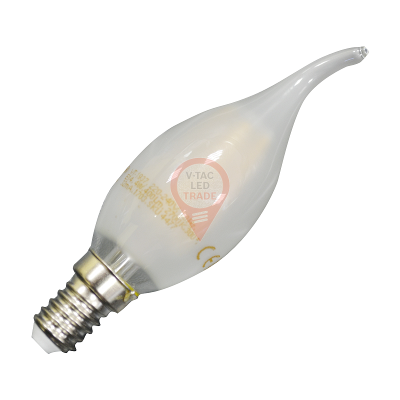 LED Bulb - 4W Filament E14 Frost Cover Candle Flame White