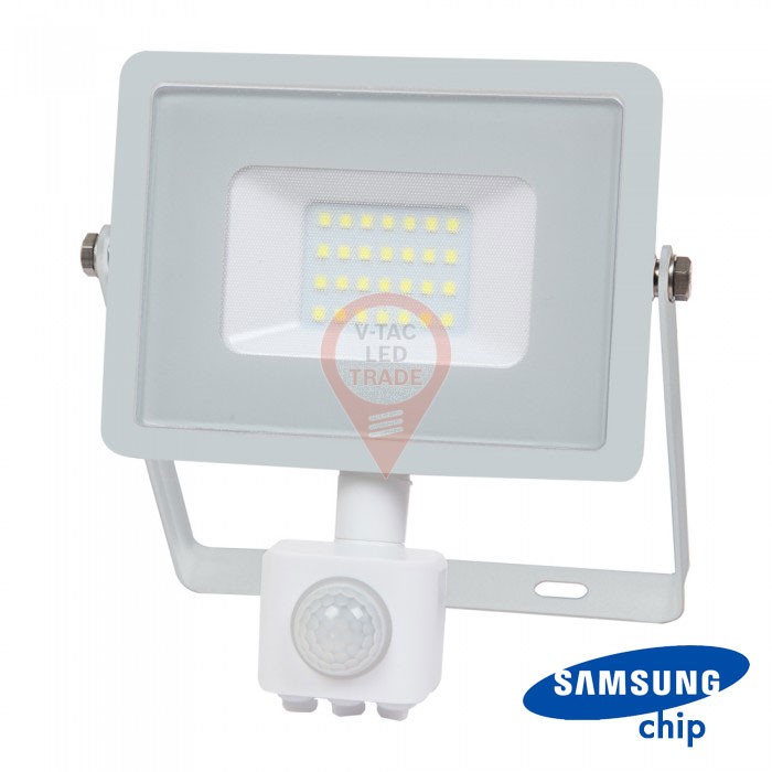 20W LED Sensor Floodlight SAMSUNG CHIP Cut-OFF Function White Body 6400K