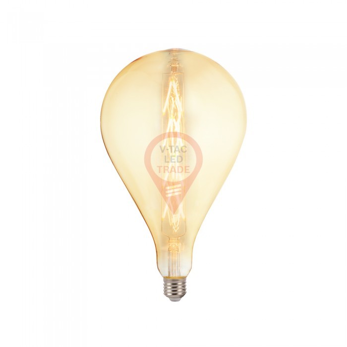 LED Bulb - 8W E27 G165 Amber Glass Dimmable 2200K