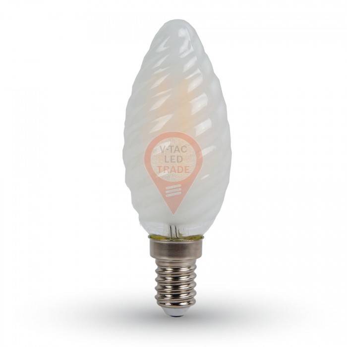 Filament LED Twist Candle Bulb - 4W E14 Frost Cover Natural White