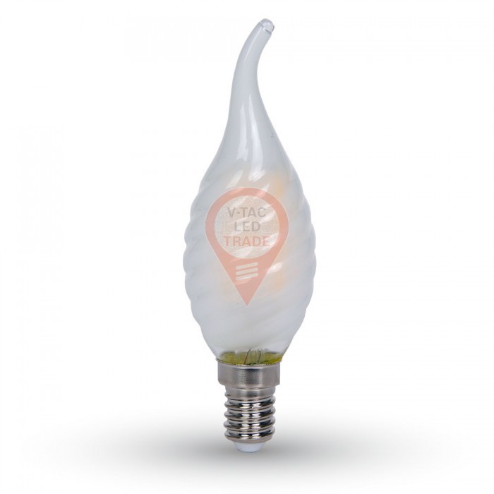 LED Bulb - 4W Filament E14 Frost Cover Twist Candle Tail White 