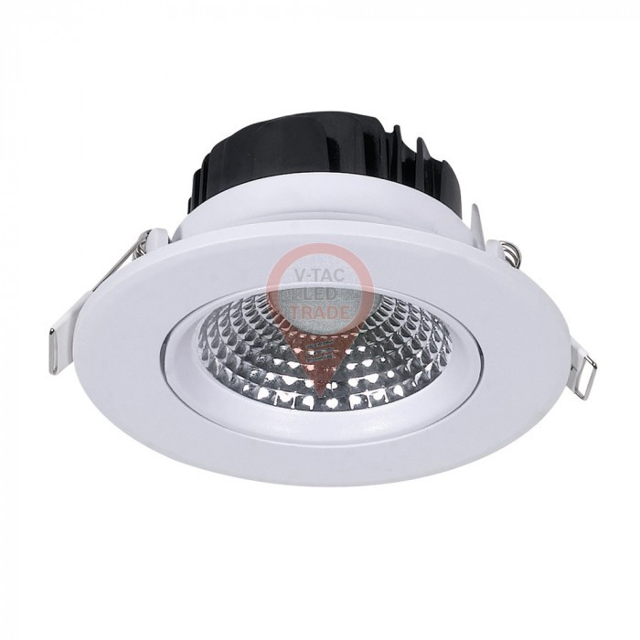 5W LED Downlight Adjustable Round - White Body, White