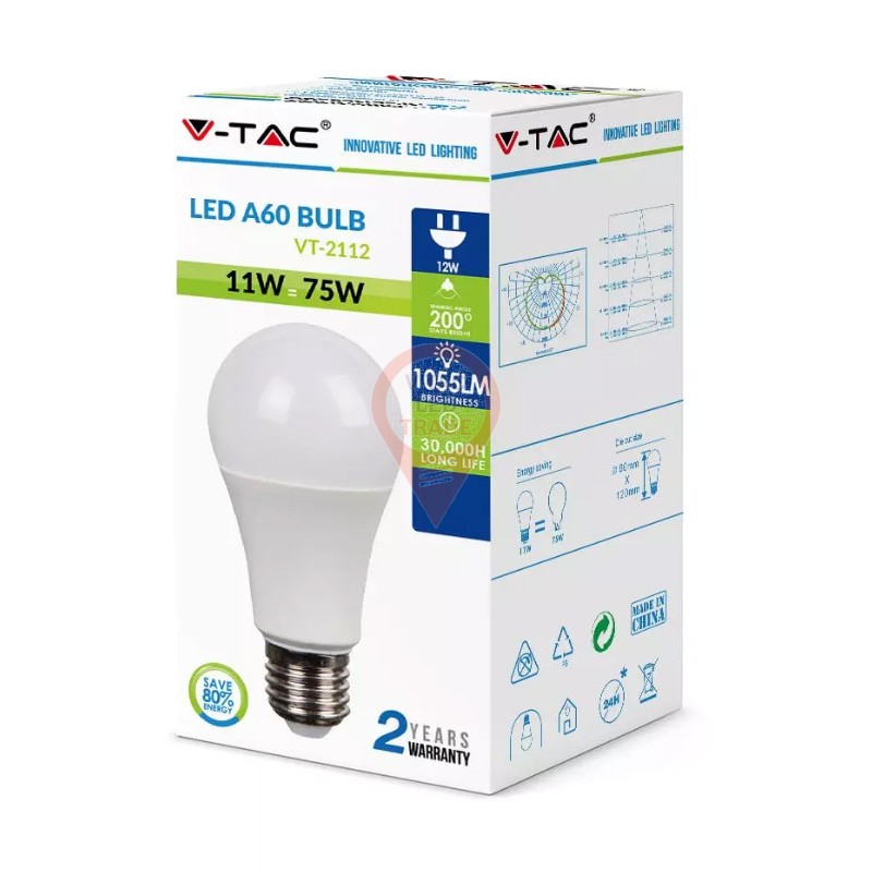 LED Bulb 11W E27 A60 Plastic 6400K