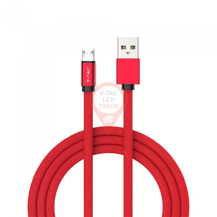 1m. Micro USB Cable Red - Ruby Series