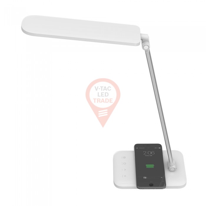 16W LED Table Lamp With Wireless Charger 3 in 1 White