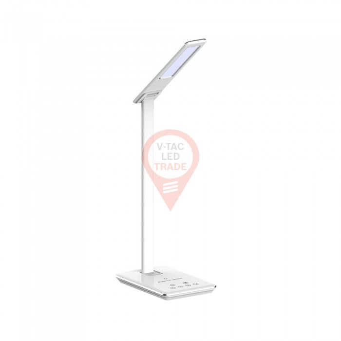 5W LED Table Lamp 3 in 1 Wireless Charger Square White Body 