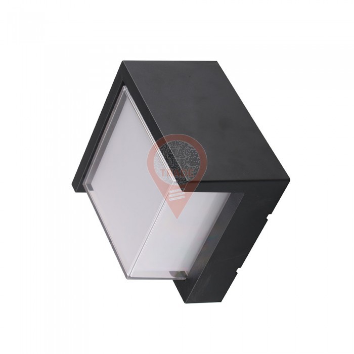 7W LED Wall Light Sami-Frame Black Square 3000K