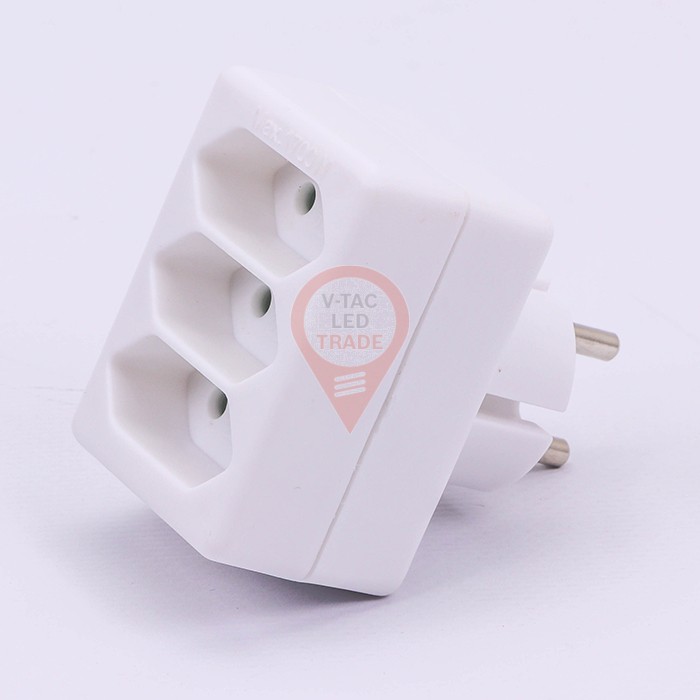 3 Outlet Adapter 2.5A White Label + Poly Bag
