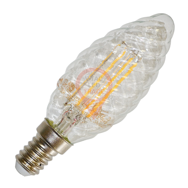 Filament LED Twist Candle Bulb - 4W E14 Warm White Dimmable