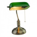 Bankers Table Lamp with Switch E27 Green