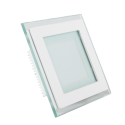 6W LED Mini Panel Glass - Square, Warm White