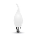 LED Bulb - 4W Filament E14 White Cover Candle Tail White 