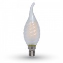 LED Bulb - 4W Filament E14 Frost Cover Twist Candle Tail White 