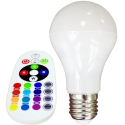 LED Bulb - 6W E27 A60  RGB With Remote Control, Natural White