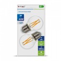 LED Bulb - 4W Filament  E27 G45 Clear Cover Warm White  2 pcs/pack