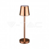 3W LED Table Lamp Rechargeable Touch Dimmable Gold Body 3000K