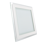 12W LED Mini Panel Glass - Square, Warm White