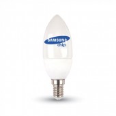 LED Bulb - SAMSUNG Chip 5.5W E14 Plastic Candle 6400K 