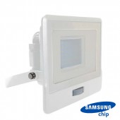 30W LED PIR Sensor Floodlight SAMSUNG Chip White Body 6500K