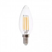 LED Bulb 6W Filament E14 Clear Cover Candle 6400K 130 lm/W