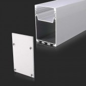 LED Strip Mounting Kit with Diffuser Aluminum White Housing 2000x50x75mm