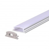 LED Strip Mounting Kit with Diffuser Silver Housing Flexible 2000*18*6mm