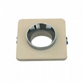 GU10 Fitting Concrete Metal Off White Recessed Light With Chrome Bottom Square