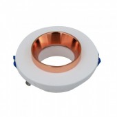 GU10 Fitting Gypsum Metal White Plaster With Rose Gold, Round, Recessed