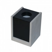GU10 Fitting Concrete Surface With Gun Black Bottom Square 