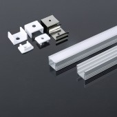 LED Strip Mounting Kit With Diffuser Aluminum 2000 x  17.4 x 12.1mm Milky