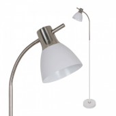 Floor Lamp E27 60W Sand White + Satin Nickel