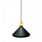 Modern Pendant Light Long Black Wooden Top 