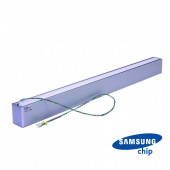 LED Linear Up Down Light SAMSUNG Chip - 60W Hanging Silver Body 4000K