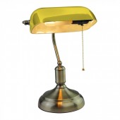 Bankers Table Lamp with Switch E27 Yellow