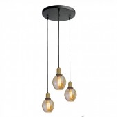 Trio Glass Pendant Lamp E27 Holder With Glass Lamp Shade Amber
