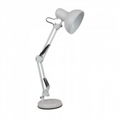 Designer Table Lamp Adjustable Metal Bracket + Switch & E27 Holder - White 