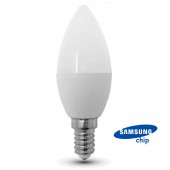LED Bulb - SAMSUNG CHIP 7W E14 Plastic Candle 4000K