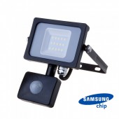 10W LED Sensor Floodlight SAMSUNG CHIP Cut-OFF Function Black Body 4000K