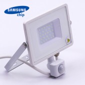 30W LED Sensor Floodlight SAMSUNG Chip Cut-OFF Function White Body 6400K