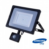 50W LED Sensor Floodlight SAMSUNG CHIP Cut-OFF Function Black Body 4000K