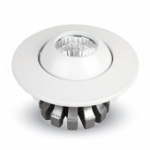 3W LED Downlight Adjustable Round - White Body, White