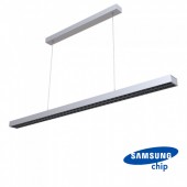 LED Linear Light SAMSUNG Chip - 60W Hanging Non-Linkable Silver Body 4000K 